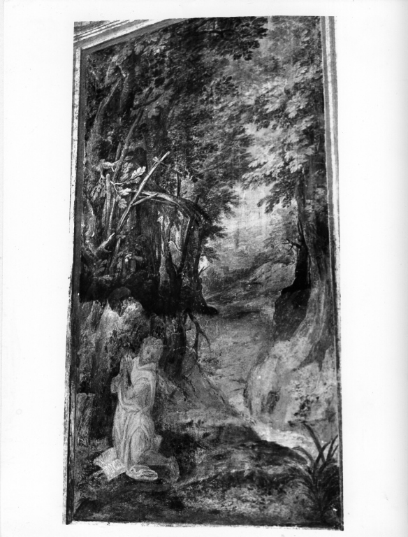 paesaggio con eremita (dipinto) di Brill Paul (sec. XVI)