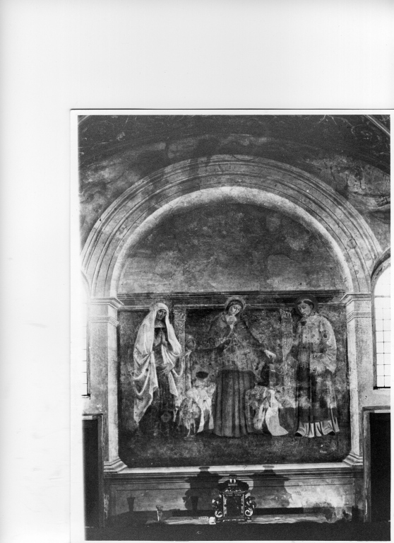 Madonna della Misericordia, Santi (dipinto) di Antonio da Viterbo (sec. XV)