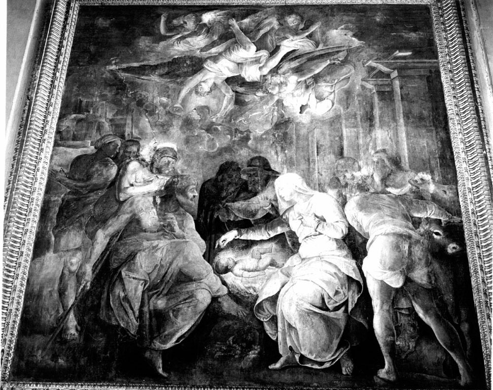 adorazione dei pastori (dipinto) di Franco Battista detto Semolei (sec. XVI)