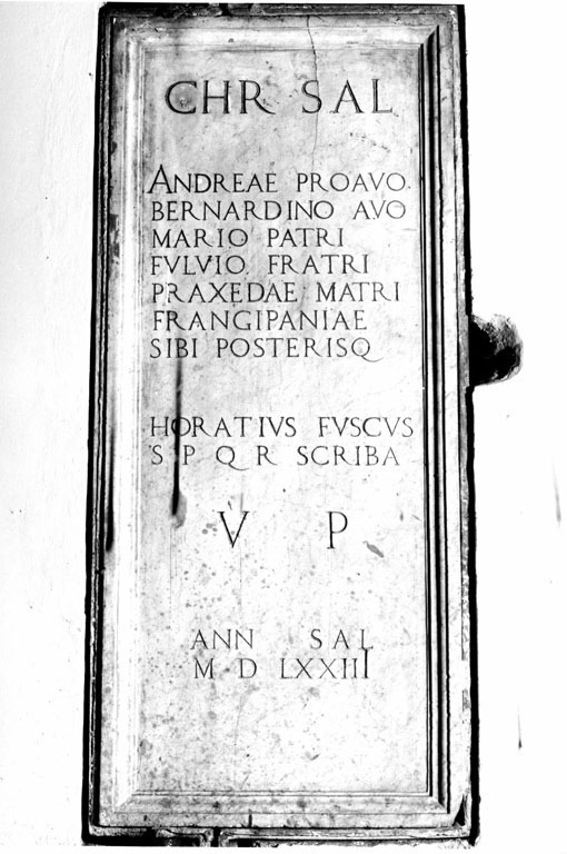 lapide commemorativa - ambito romano (sec. XVI)