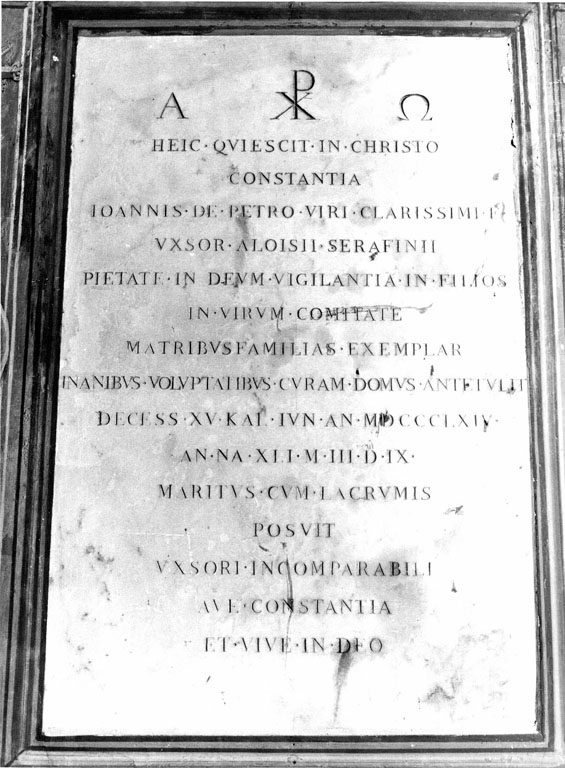 lapide tombale - ambito romano (sec. XIX)