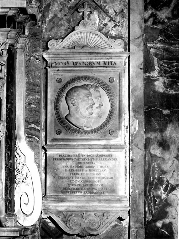 Ritratto di Ferdinando e Alessandro Zaccheo (rilievo) - ambito romano (sec. XIX)