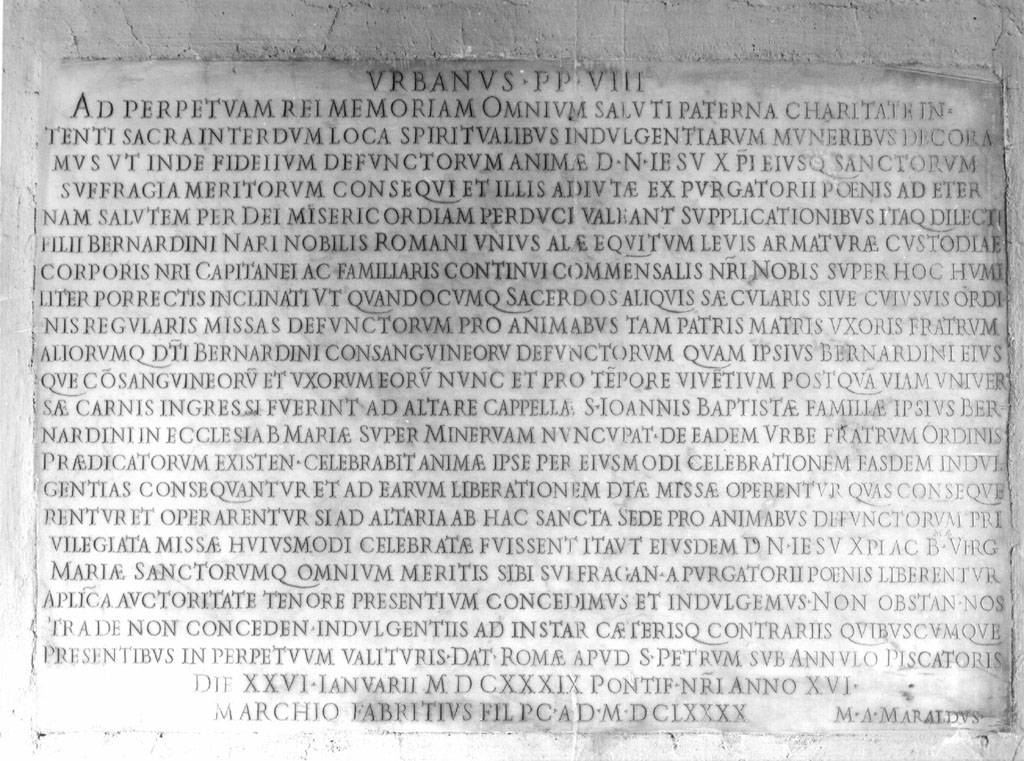 lapide di Maraldo M. A (sec. XVII)