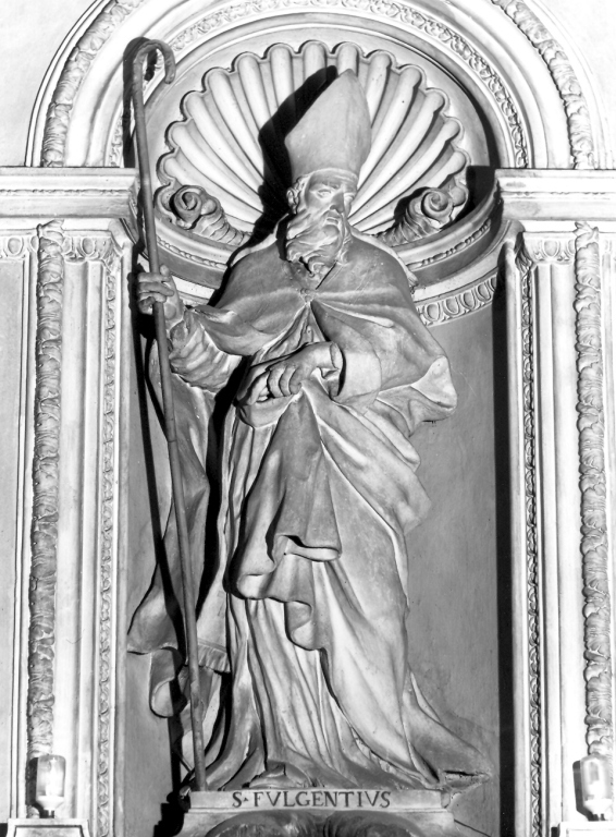 San Fulgenzio (statua) di Cometti Antonio, Cometti Carlo (sec. XVII)