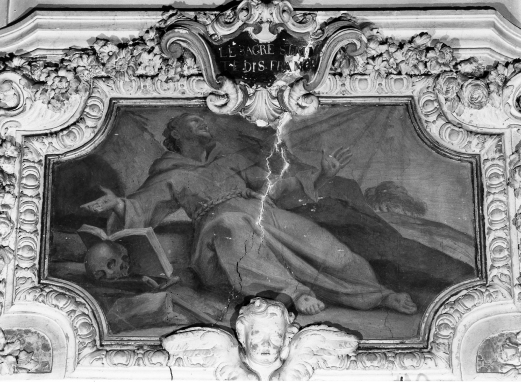 San Francesco d'Assisi riceve le stimmate (dipinto) di Odazzi Giovanni (attribuito) (inizio sec. XVIII)