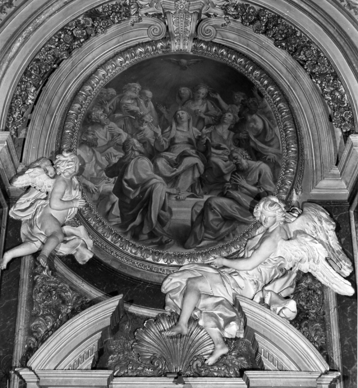 angeli reggicornice (gruppo scultoreo) di Retti Leonardo (secc. XVII/ XVIII)