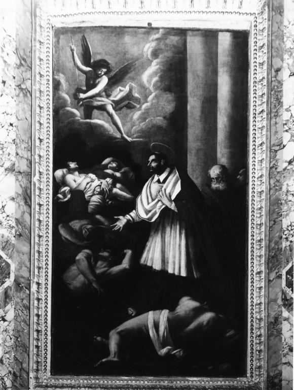 San Carlo Borromeo soccorre un appestato (dipinto) di Baglione Giovanni (sec. XVII)