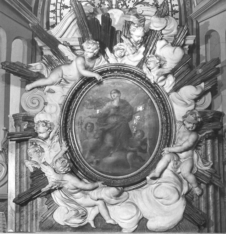 Madonna Assunta con angeli (dipinto) - scuola romana (secc. XVII/ XVIII)