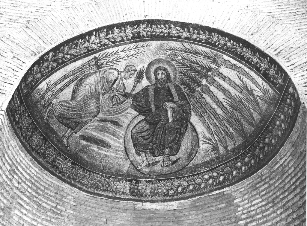 Traditio clavium, Cristo consegna le chiavi a San Pietro (decorazione musiva) - ambito ellenistico (seconda metà sec. IV)