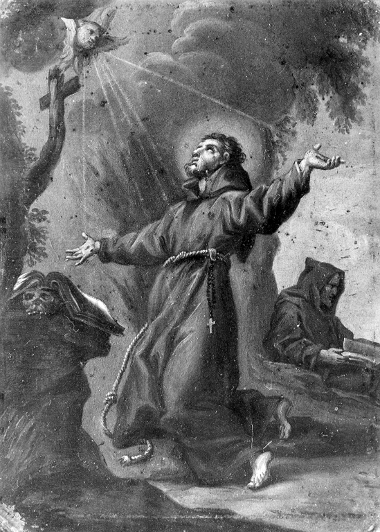 San Francesco d'Assisi riceve le stimmate (dipinto) di Trevisani Francesco (bottega) (sec. XVIII)