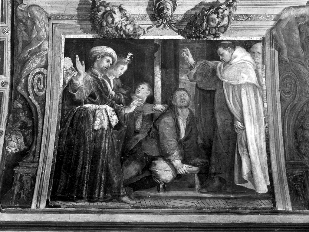 Sant'Alberto e il miracolo dello storpio (dipinto) di Circignani Antonio detto Pomarancio (sec. XVII)