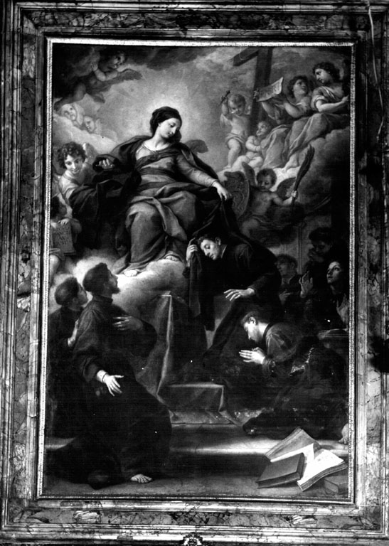 Madonna e i sette santi fondatori dell'Ordine dei Servi di Maria (pala d'altare) di Masucci Agostino (sec. XVIII)