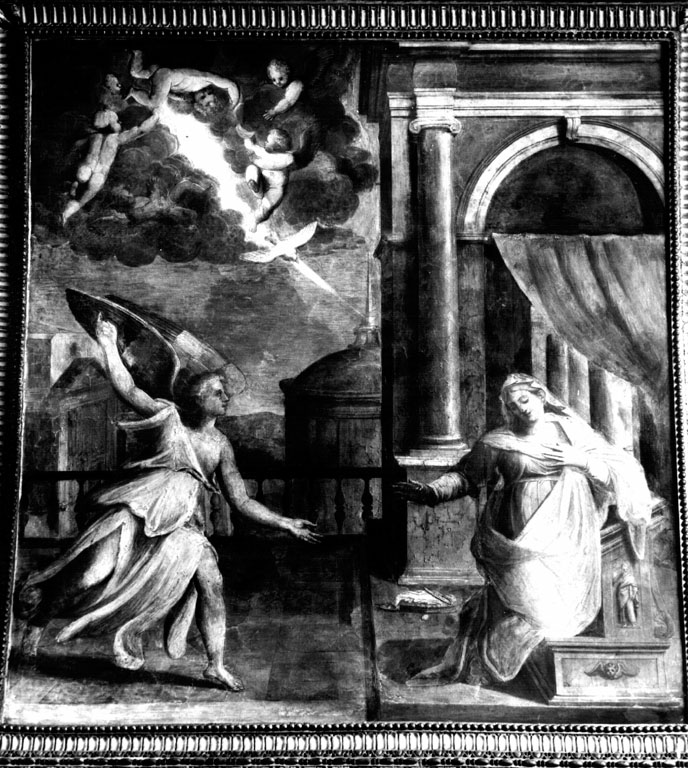 Annunciazione (dipinto) di Lorenzo da Rotterdam, Del Colle Giovanni Paolo (sec. XVI)