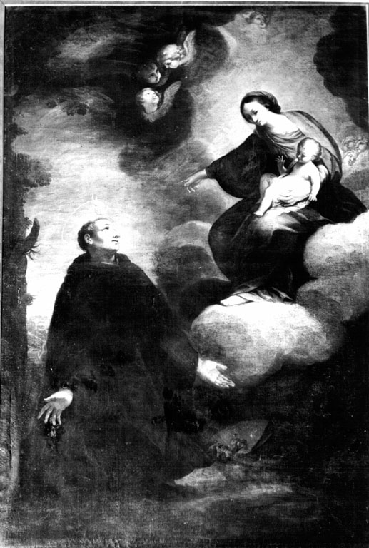 Madonna col Bambino appaiono al Beato Francesco Patrizi (dipinto) - ambito romano (sec. XVIII)