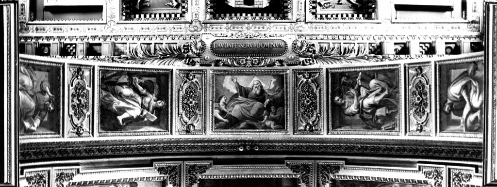 Dio Padre e i quattro evangelisti (dipinto) di Ricci Giovanni Battista (fine sec. XVI)