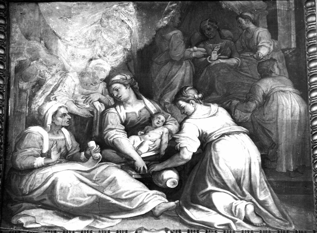 Nascita di Maria (dipinto) di Ricci Giovanni Battista (fine sec. XVI)