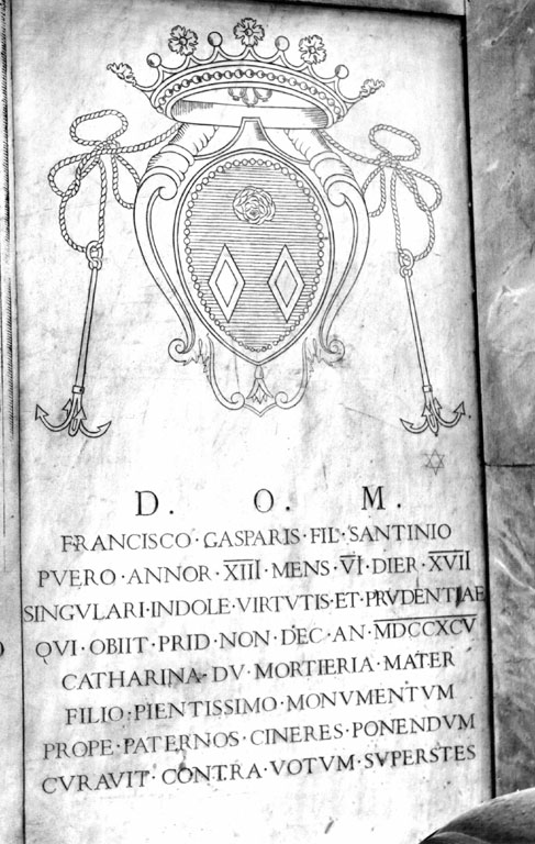 lapide tombale - ambito romano (sec. XVIII)