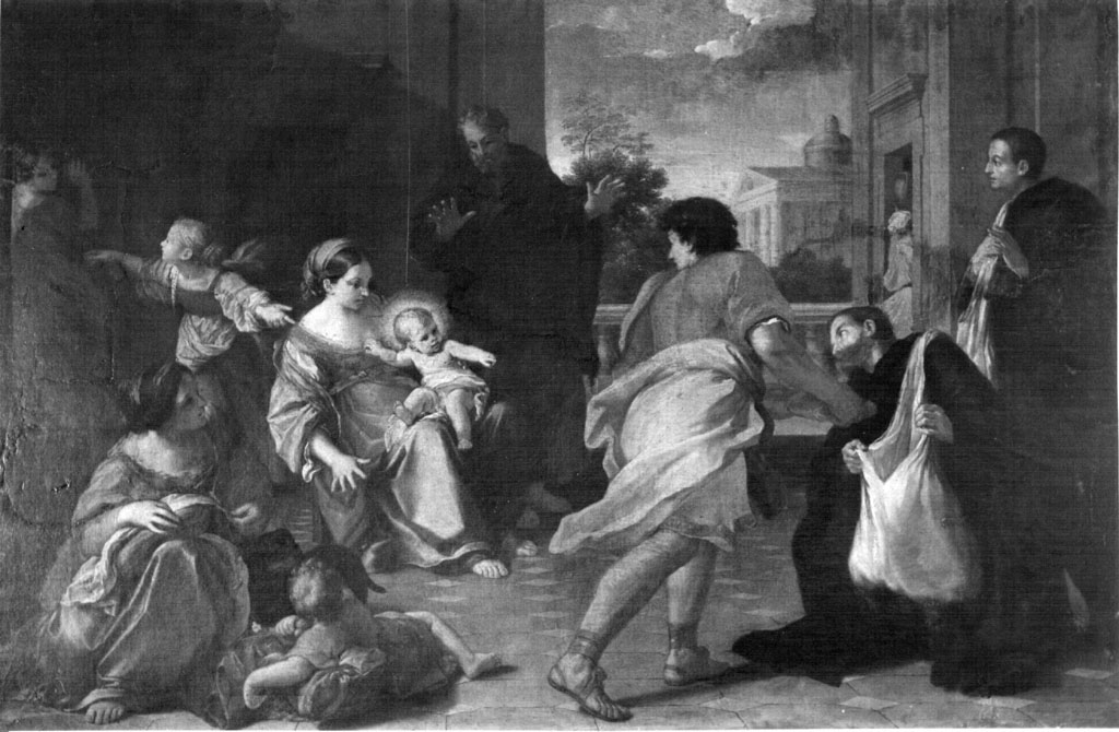 Miracolo di S. Filippo Benizi bambino (dipinto) di Berrettoni Nicolò (sec. XVII)