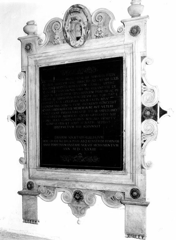 lapide commemorativa - ambito romano (sec. XVI)