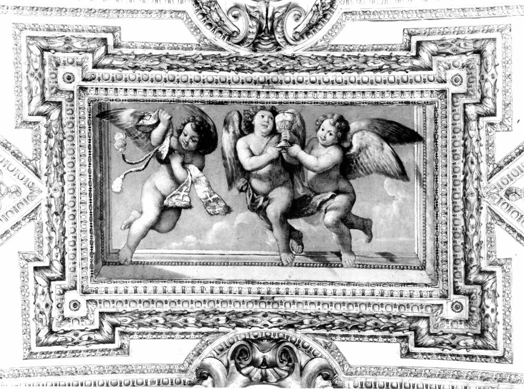 Angeli con oggetti liturgici (dipinto) di De Lattre Pierre (terzo quarto sec. XVII)