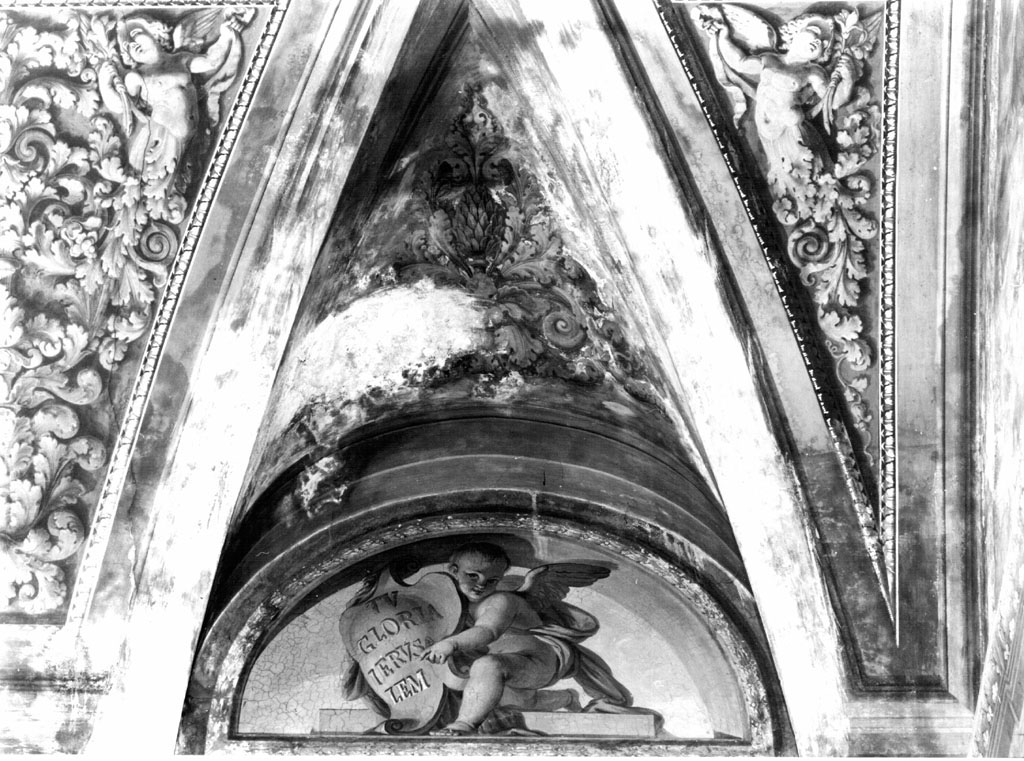 Angelo con scudo (dipinto) di Gagliardi Pietro (attribuito) (seconda metà sec. XIX)