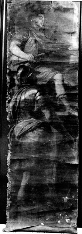 Imperatore e soldato (dipinto, frammento) - ambito romano (prima metà sec. XVII)