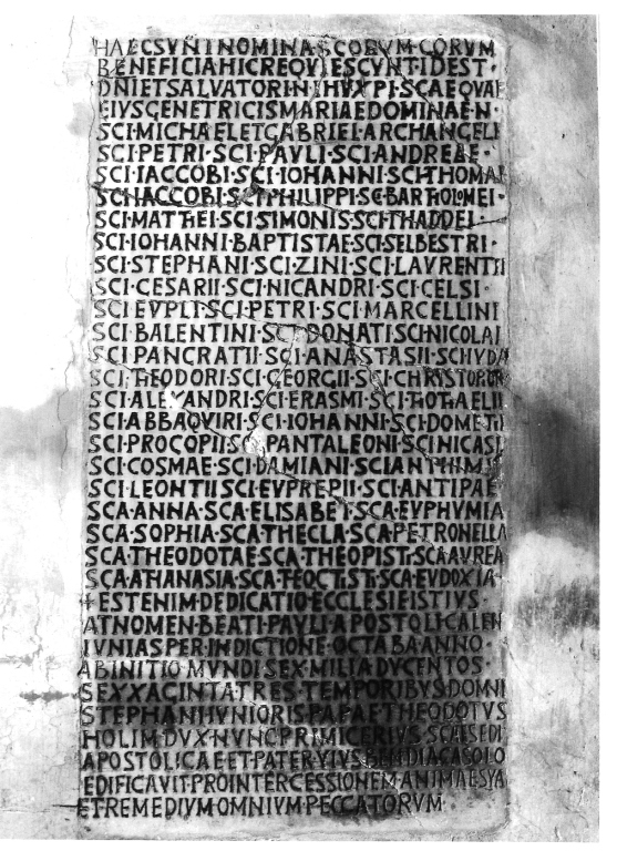 lapide documentaria - ambito romano (seconda metà sec. VIII)