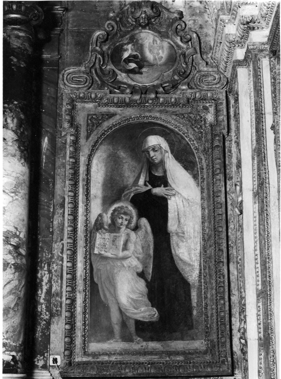 Santa Francesca Romana e l'angelo (dipinto) di Tacconi Innocenzo (sec. XVII)