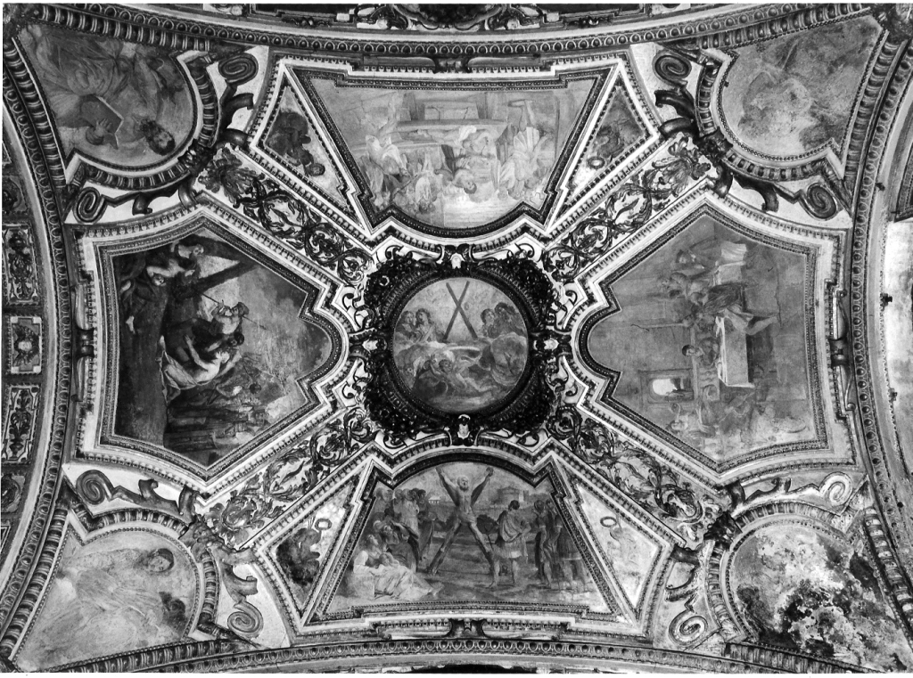 episodi della vita di Sant'Andrea (decorazione plastico-pittorica) di Tacconi Innocenzo (sec. XVII)