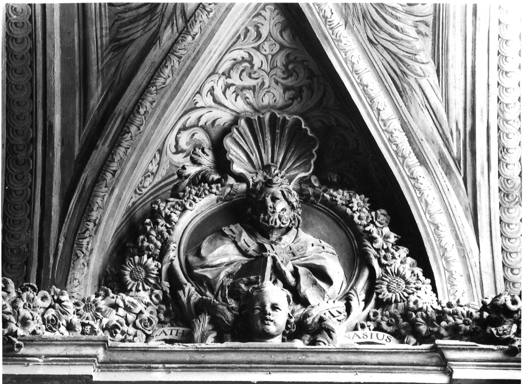 Sant'Attanasio (decorazione plastica) di Ottoni Lorenzo (maniera), Maille Michel (maniera) (ultimo quarto sec. XVII)