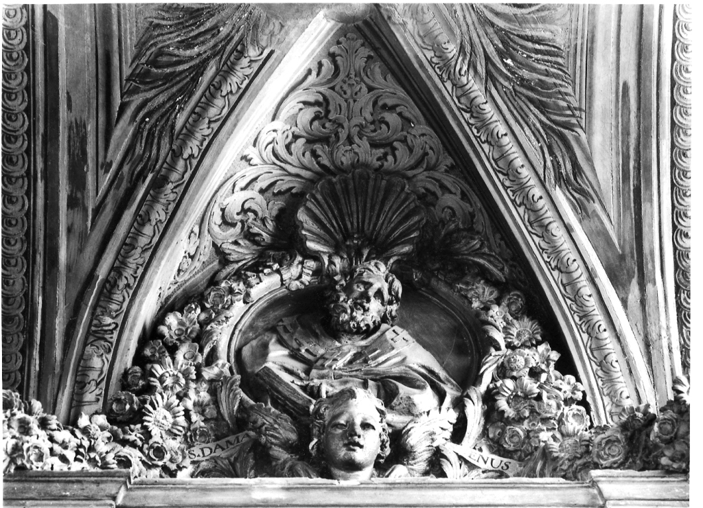 San Giovanni Damasceno (decorazione plastica) di Ottoni Lorenzo (maniera), Maille Michel (maniera) (ultimo quarto sec. XVII)