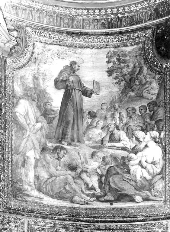 Predica di San Bernardino (dipinto) di Majoli Clemente (sec. XVII)