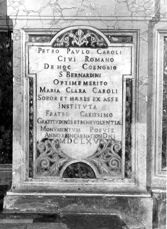 lapide commemorativa - ambito romano (sec. XVII)