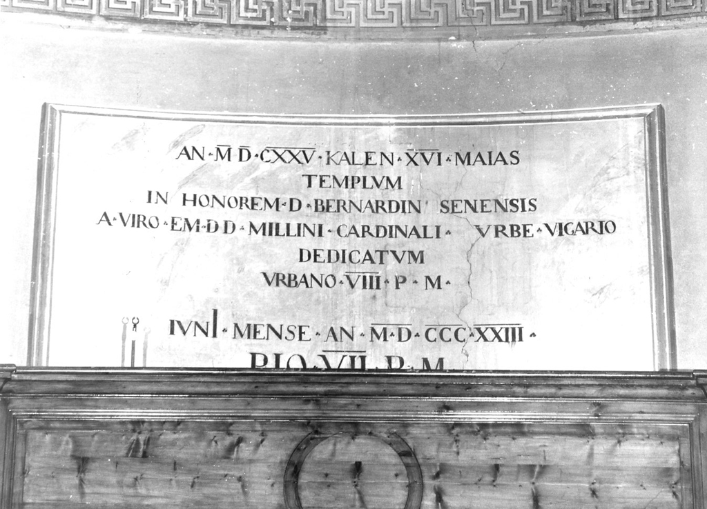 iscrizione dipinta - ambito romano (sec. XIX)