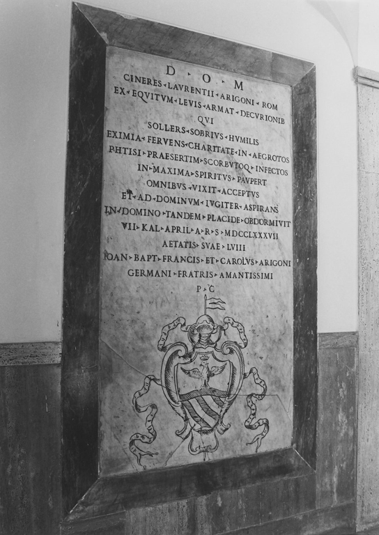 lapide tombale - ambito romano (sec. XVIII)