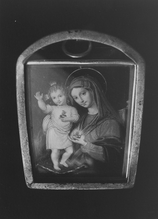 Madonna col Bambino (pace - a tavoletta) - ambito romano (fine/inizio secc. XVIII/ XIX)