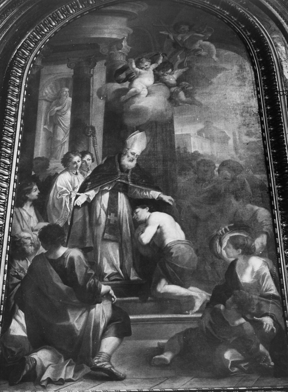 San Francesco d'Assisi rinuncia ai beni del padre (dipinto) di Garzi Luigi (sec. XVII)