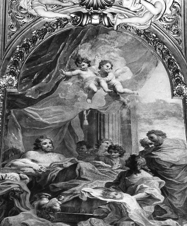 Sacro Volto portato al letto del re Abgar ammalato (dipinto) di Gimignani Ludovico (sec. XVII)