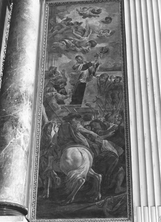 San Gaetano placa i tumulti napoletani (dipinto) di D'Elia Alessio (sec. XVIII)