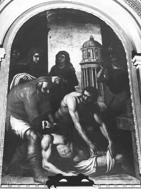 San Sebastiano viene ritrovato nella Cloaca Massima (dipinto) di Cresti Domenico detto Passignano (sec. XVII)