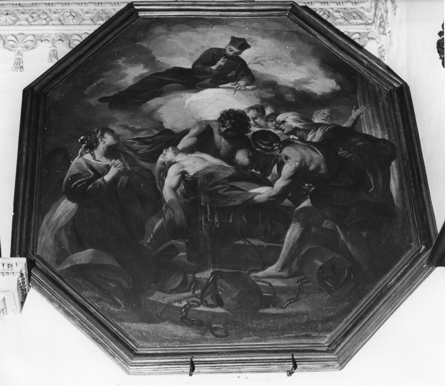 San Gaetano da Thiene salva un uomo caduto in un pozzo (dipinto) di Vasselli Alessandro (attribuito) (sec. XVII)