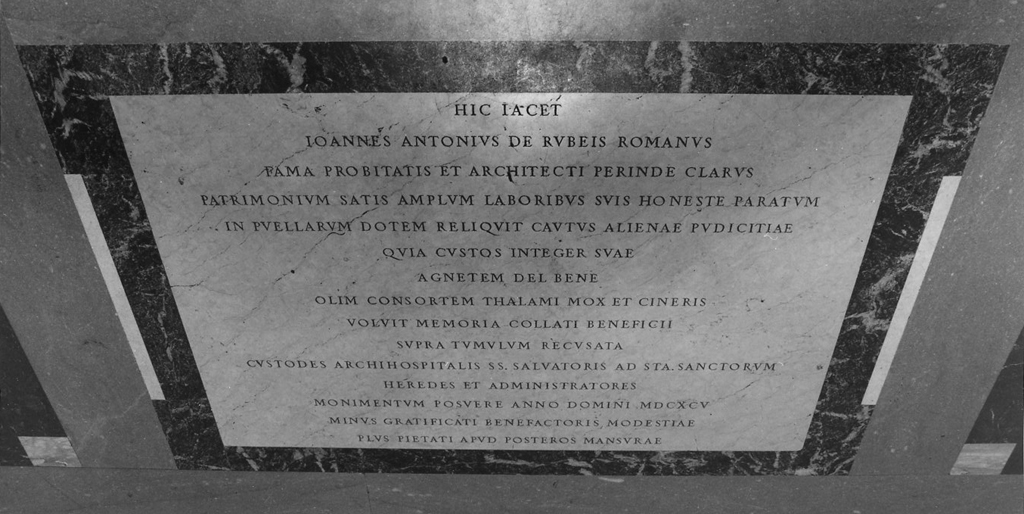 lapide tombale - bottega romana (sec. XVII, sec. XVII)