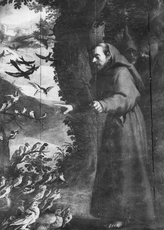 La predica di San Francesco agli uccelli (dipinto, serie) di Pepijn Maarten, Brill Paul (secc. XVI/ XVII)