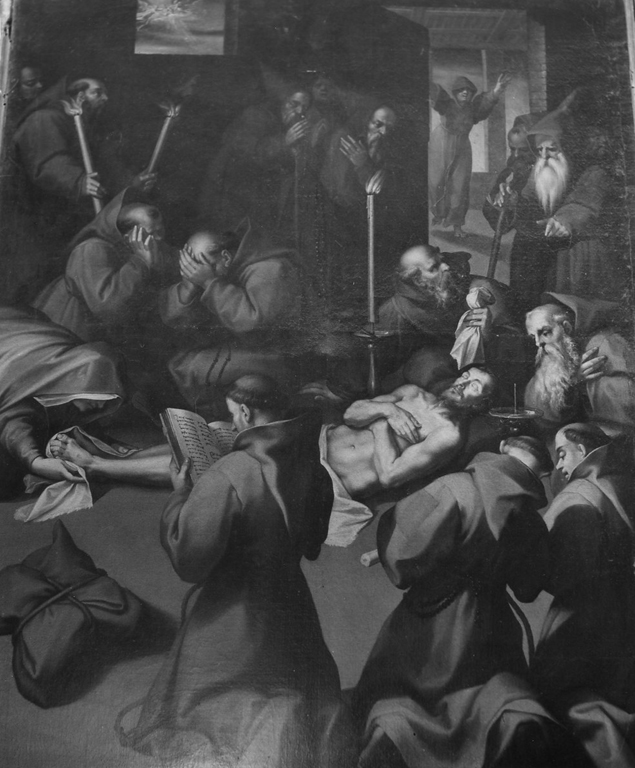 San Francesco muore disteso sulla nuda terra (dipinto, serie) di Pepijn Maarten, Brill Paul (secc. XVI/ XVII)