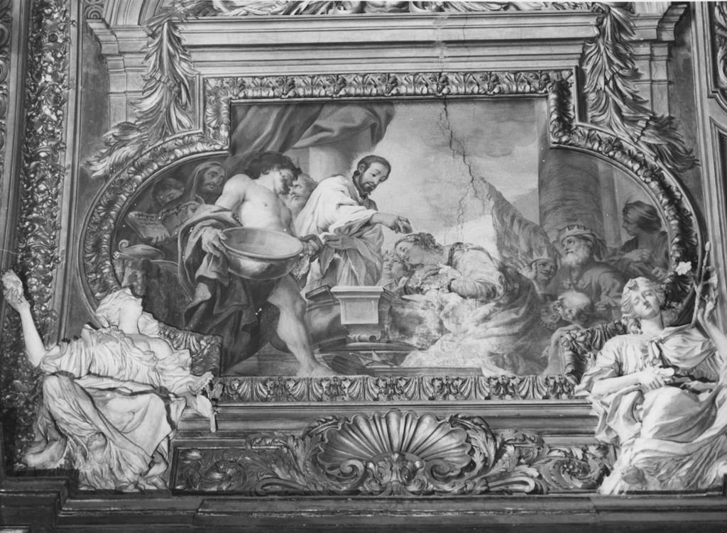 San Francesco Saverio che battezza una regina indiana (dipinto) di Carloni Giovanni Andrea (sec. XVII)