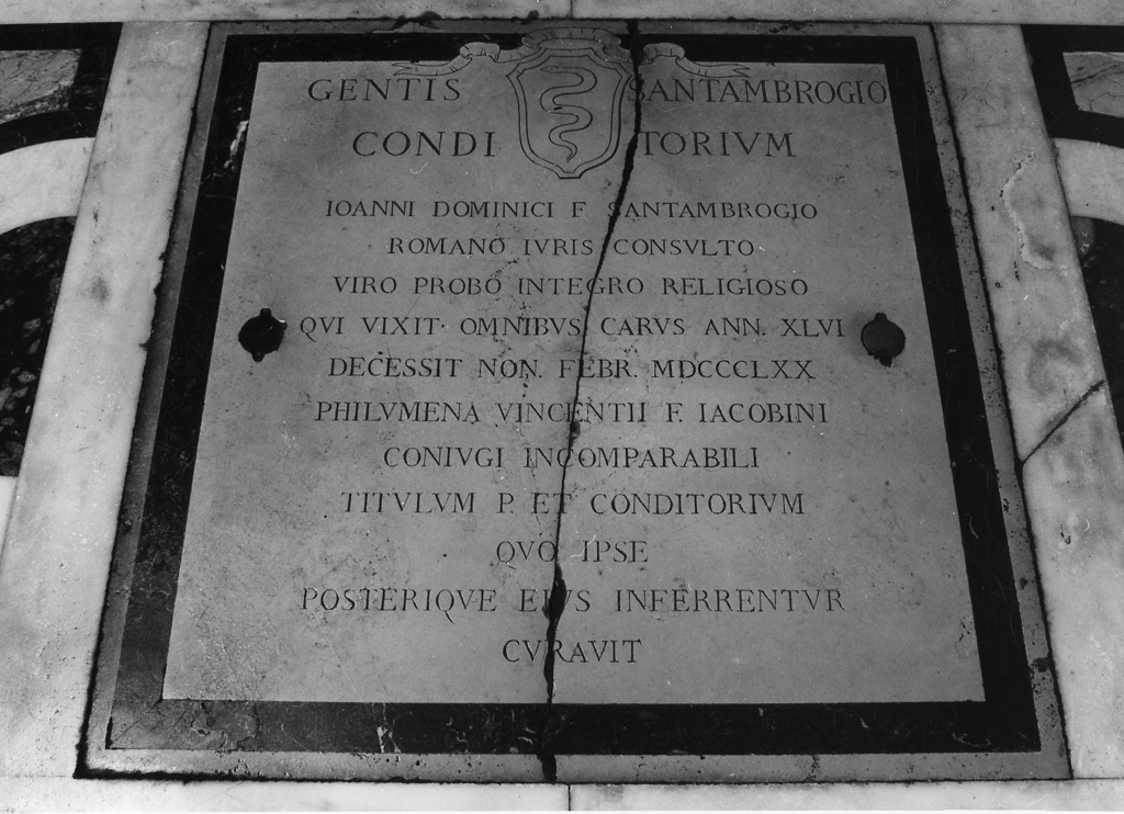 lapide tombale - bottega romana (sec. XIX)