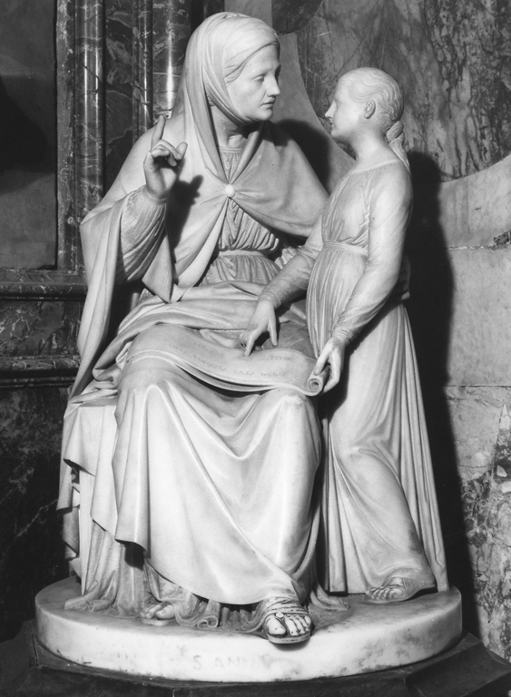 L'educazione di Maria (gruppo scultoreo) di Benzoni Giovanni Maria (sec. XIX)