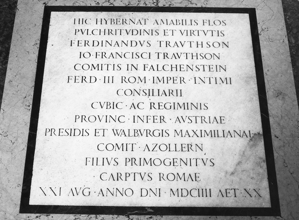 lapide tombale - bottega romana (sec. XVII)