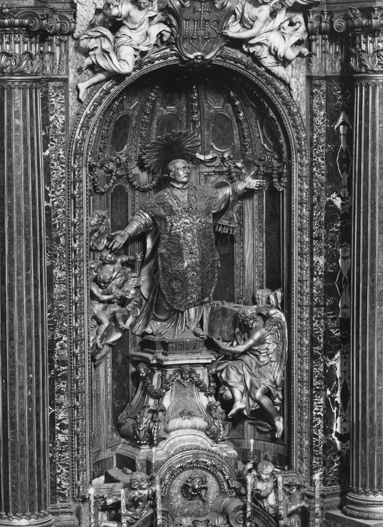 Sant'Ignazio con angeli (scultura) di Acquisti Luigi (sec. XIX)
