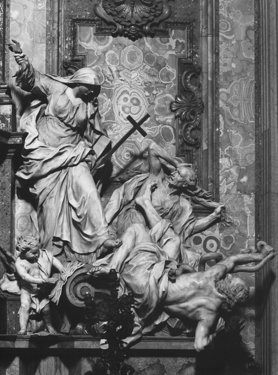 Il trionfo della Religione sull'Eresia (gruppo scultoreo) di Le Gros Pierre detto Pierre Le Gros il Giovane (sec. XVII)